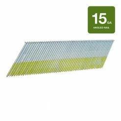Grip-Rite 1-1/2 in. 15 Gauge Adhesive Bright-Coated DA-Angled Finish Nail (4,000-Per Box)