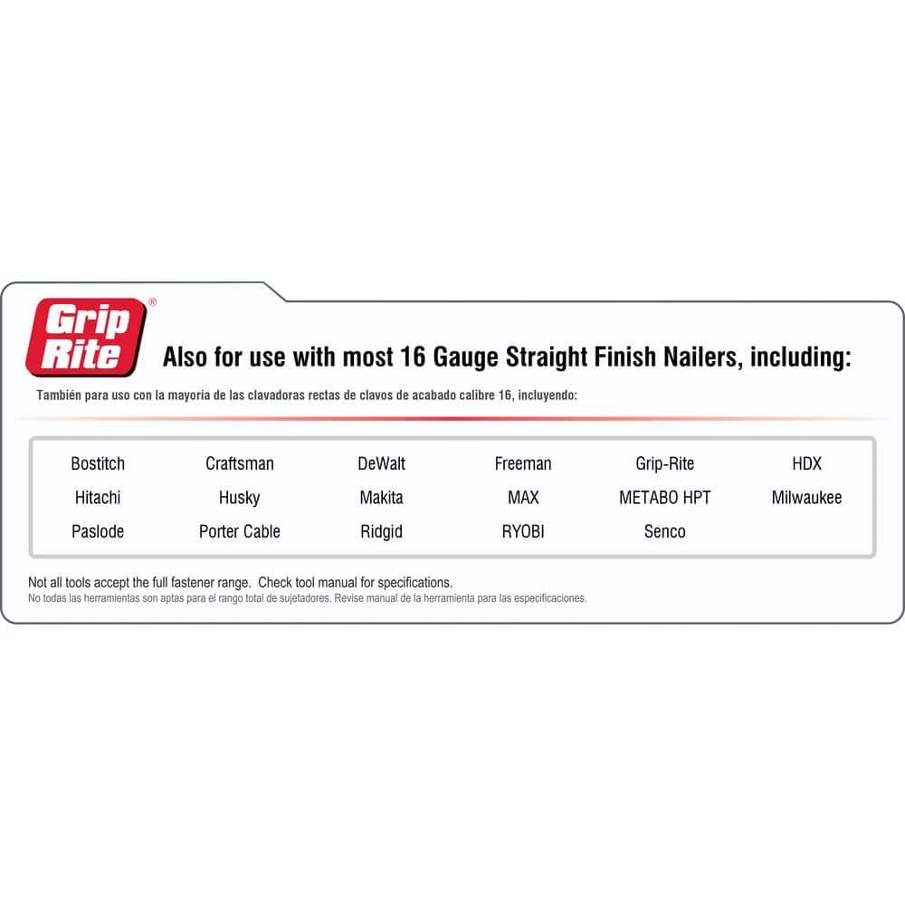 Grip-Rite 2 in. 16-Gauge 316 Stainless Steel Nails (500-Piece per Pack) 4 Grip-Rite 2 in. 16-Gauge 316 Stainless Steel Nails (500-Piece per Pack) - Image 4