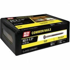 Grip-Rite #10-1/4 in. x 2-1/2 in. 8-Penny Bright Steel Ring-Shank Common Nails (1 lb.-Pack)