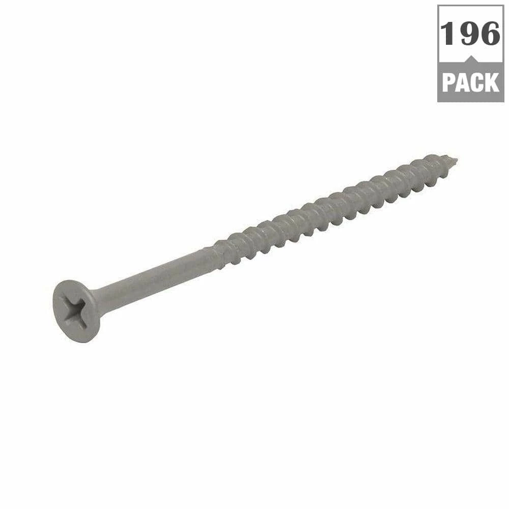 Grip-Rite #8 x 1-1/4 in. Philips Bugle-Head Coarse Thread Sharp Point Polymer Coated Exterior Screw (1 lb./Pack) 4 Grip-Rite #8 x 1-1/4 in. Philips Bugle-Head Coarse Thread Sharp Point Polymer Coated Exterior Screw (1 lb./Pack) - Image 4