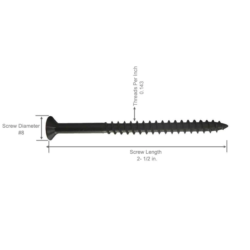 Grip-Rite #8 x 2-1/2 in. Philips Bugle-Head Coarse Thread Sharp Point Drywall Screws (1 lb.-Pack) 2 Grip-Rite #8 x 2-1/2 in. Philips Bugle-Head Coarse Thread Sharp Point Drywall Screws (1 lb.-Pack) - Image 2