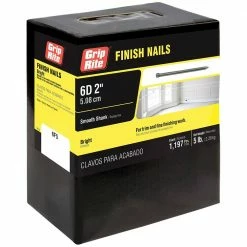 Grip-Rite #13 x 2 in. 6-Penny Bright Steel Smooth Shank Finish Nails (5 lb.-Pack)