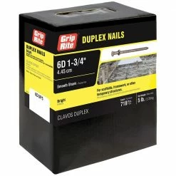 Grip-Rite #11-1/2 x 1-3/4 in. 6-Penny Bright Steel Duplex Nails (5 lb.-Pack)