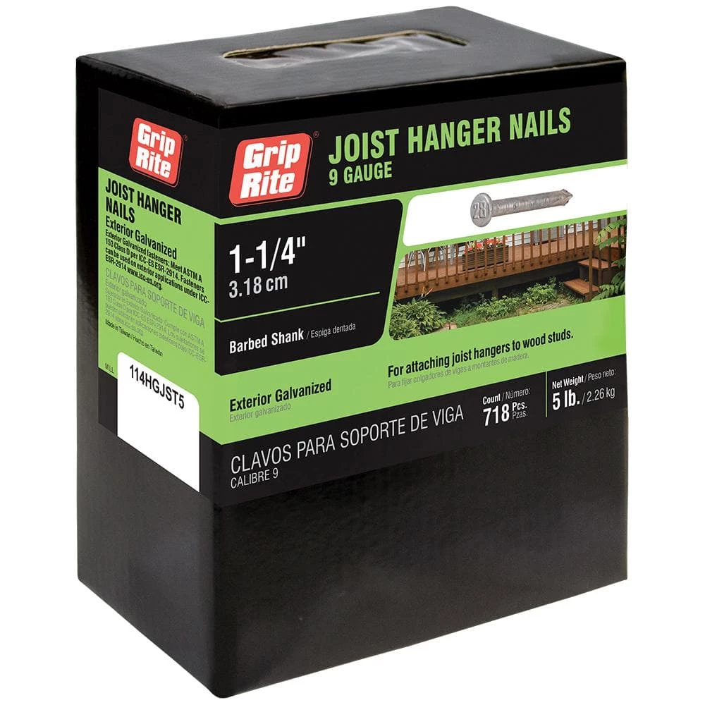 Grip-Rite #9 x 1-1/4 in. 12-Penny Hot Galvanized Steel Joist Hanger Nails (5 lb.-Pack) 2 Grip-Rite #9 x 1-1/4 in. 12-Penny Hot Galvanized Steel Joist Hanger Nails (5 lb.-Pack) - Image 2