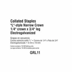 Grip-Rite 3/4 in. x 1/4 in. 18-Gauge Electro-Galvanized L-Style Narrow Crown Staples (5,000-Per Box) -Hardware Essentials Sales Store grip rite pneumatic staples grl11 4f 1000