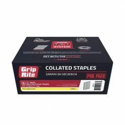 Grip-Rite 1 in. x 1/4 in. 18-Gauge Electrogalvanized L Style Narrow Crown Staples (5,000- Per Box)