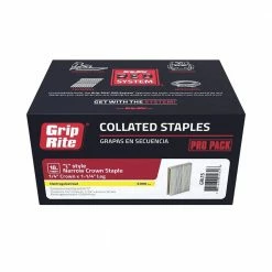 Grip-Rite 1-1/4 in. x 1/4 in. 18-Gauge Electrogalvanized L Style Narrow Crown Staples (5,000 Per Box)