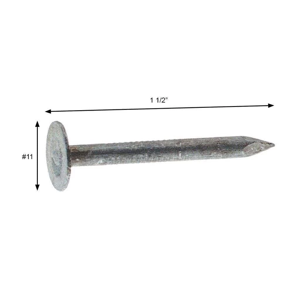 Grip-Rite #11 x 1-1/2 in. Electro-Galvanized Steel Roofing Nails (50 lb.-Pack) 2 Grip-Rite #11 x 1-1/2 in. Electro-Galvanized Steel Roofing Nails (50 lb.-Pack) - Image 2