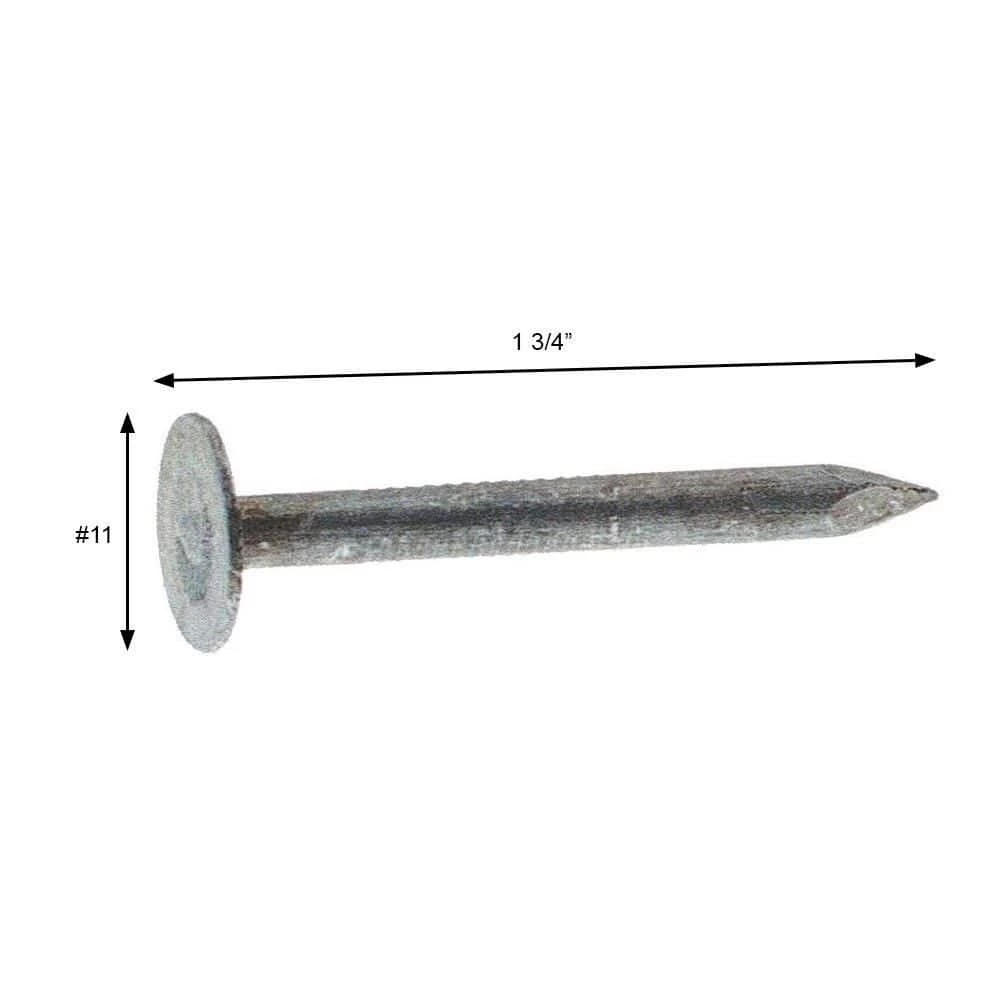 Grip-Rite #11 x 1-3/4 in. Electro-Galvanized Steel Roofing Nails (1 lb.-Pack) 2 Grip-Rite #11 x 1-3/4 in. Electro-Galvanized Steel Roofing Nails (1 lb.-Pack) - Image 2