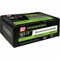 Grip-Rite #9 x 3-1/2 in. 16-Penny Hot-Galvanized Spiral Shank Deck Nails (1 lb. Pack)