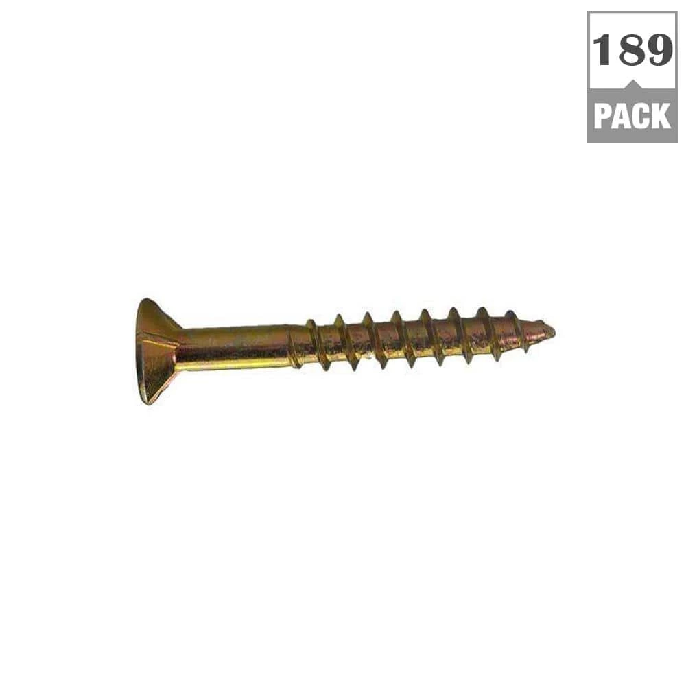 Grip-Rite #6 x 1-5/8 in. Philips Bugle-Head Coarse Thread Gold Screw (1 lb./Pack) 2 Grip-Rite #6 x 1-5/8 in. Philips Bugle-Head Coarse Thread Gold Screw (1 lb./Pack) - Image 2