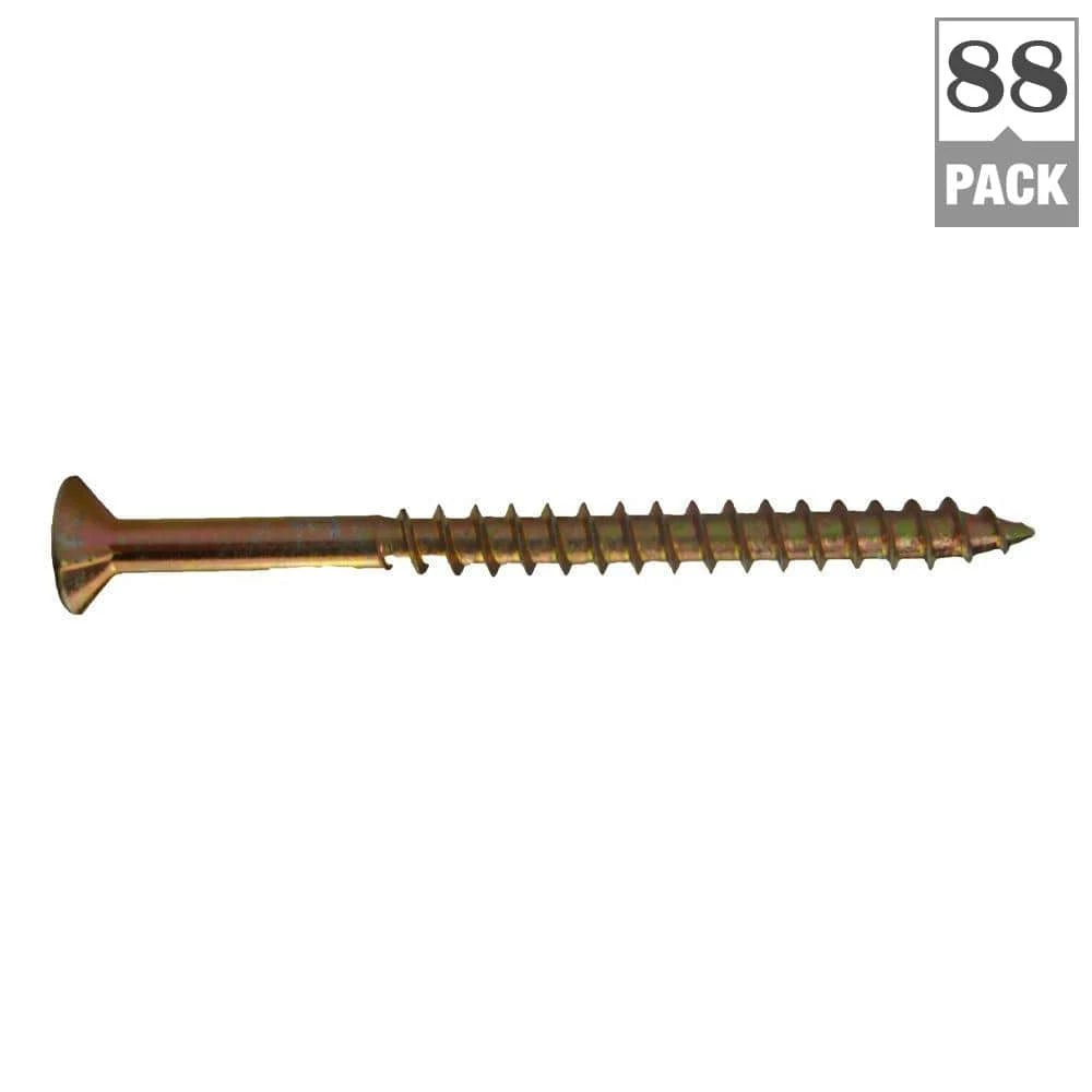 Grip-Rite #8 2-1/2 in. Phillips Bugle-Head Coarse Thread Gold Screws (1 lb./Pack) 2 Grip-Rite #8 2-1/2 in. Phillips Bugle-Head Coarse Thread Gold Screws (1 lb./Pack) - Image 2