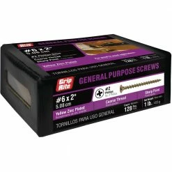 Grip-Rite #6 x 2 in. Phillips Bugle-Head Coarse Thread Gold Screws (1 lb./Pack)