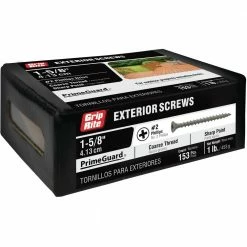 Grip-Rite #8x 1-5/8 in. Philips Bugle-Head Coarse Thread Sharp Point Polymer Coated Exterior Screw (1 lb./Pack)