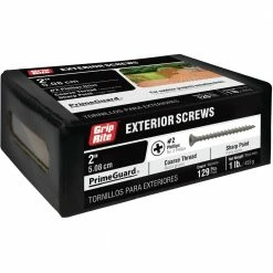 Grip-Rite #8 x 2 in. Phillips Bugle-Head Coarse Thread Sharp Point Polymer Coated Exterior Screws (1 lb./Pack)