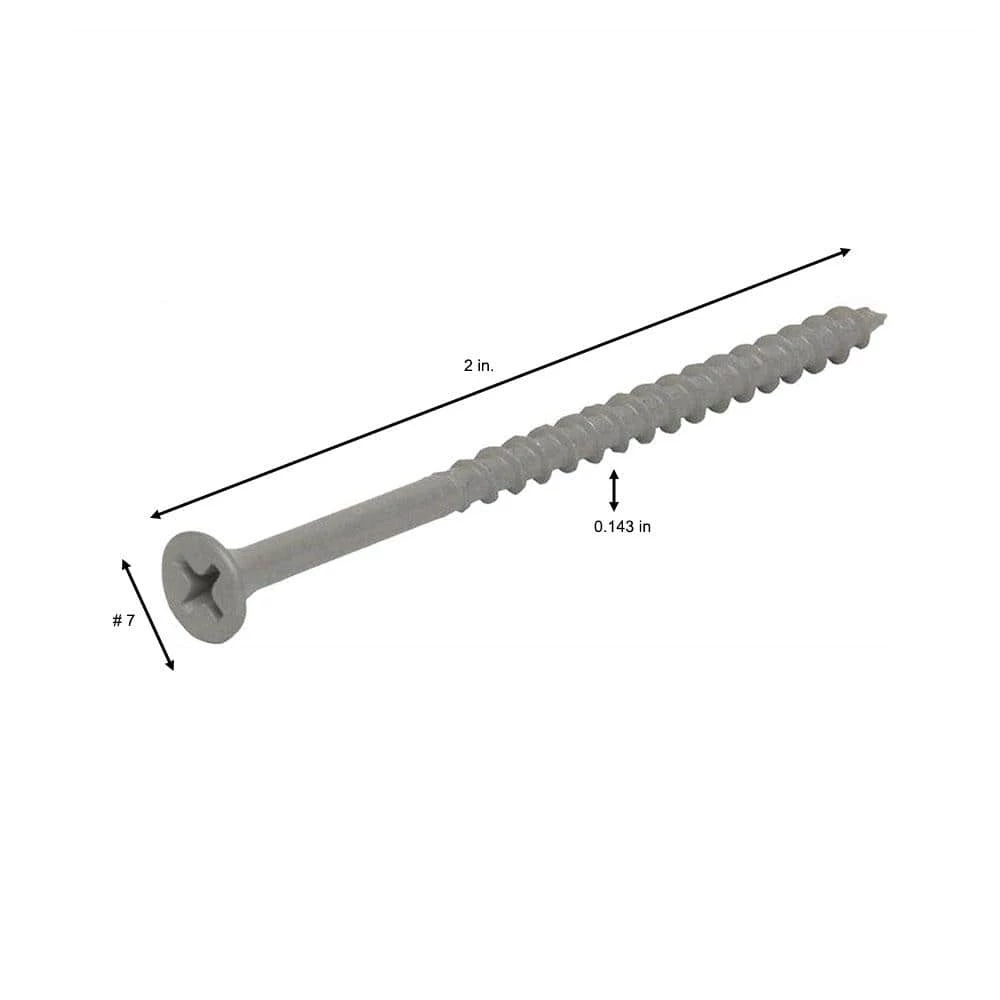 Grip-Rite #8 x 2 in. Phillips Bugle-Head Coarse Thread Sharp Point Polymer Coated Exterior Screws (1 lb./Pack) 2 Grip-Rite #8 x 2 in. Phillips Bugle-Head Coarse Thread Sharp Point Polymer Coated Exterior Screws (1 lb./Pack) - Image 2
