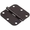 Hardware Essentials 3-1/2 in. Oil-Rubbed Bronze Residential Door Hinge with 5/8 in. Round Corner Removable Pin Full Mortise (5-Pack)