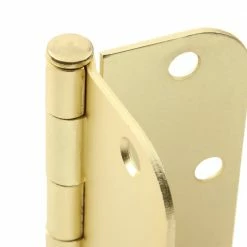 Hardware Essentials 3-1/2 in. Satin Brass Residential Door Hinge with 5/8 in. Round Corner Removable Pin Full Mortise (9-Pack) -Hardware Essentials Sales Store hardware essentials door hinges 852610 0 a0 1000
