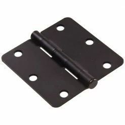 Hardware Essentials 3-1/2 in. Oil-Rubbed Bronze Residential Door Hinge with 1/4 in. Round Corner (9-Pack)
