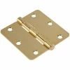 Hardware Essentials 3-1/2 in. Brass Residential Door Hinge with 1/4 in. Round Corner (9-Pack)