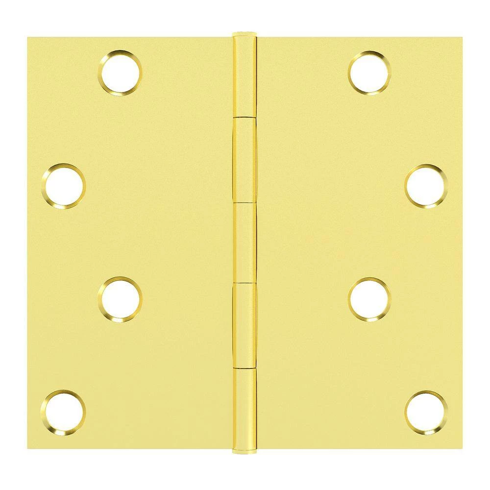 Hardware Essentials 4 in. Brass Residential Door Hinge with Square Corner Removable Pin Full Mortise (9-Pack) 3 Hardware Essentials 4 in. Brass Residential Door Hinge with Square Corner Removable Pin Full Mortise (9-Pack) - Image 3