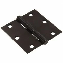 Hardware Essentials 3-1/2 in. Black Residential Door Hinge with Square Corner Removable Pin Full Mortise (9-Pack)