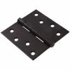 Hardware Essentials 4 in. Oil-Rubbed Bronze Residential Door Hinge with Square Corner Removable Pin Full Mortise (9-Pack)