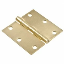 Hardware Essentials 3.5 in. Satin Brass Square Hinge Full Mortise (18-Pack)