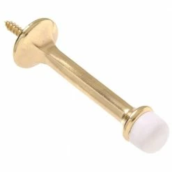 Hardware Essentials 3 in. Brass Standard Rigid Door Stop (5-Pack)