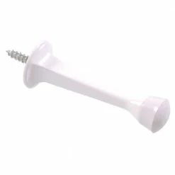 Hardware Essentials 3 in. White Square Rigid Door Stop (5-Pack)