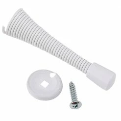 Hardware Essentials 3 in. White Broad Base Spring Door Stop (5-Pack) -Hardware Essentials Sales Store hardware essentials door stops 852347 40 1000