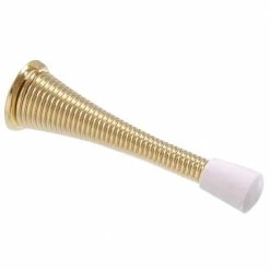 Hardware Essentials 3 in. Brass Broad Base Spring Door Stop (5-Pack)