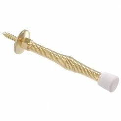 Hardware Essentials 3 in. Brass Utility Spring Door Stop (5-Pack)