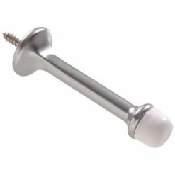 Hardware Essentials 3 in. Satin Chrome Standard Rigid Door Stop (5-Pack)