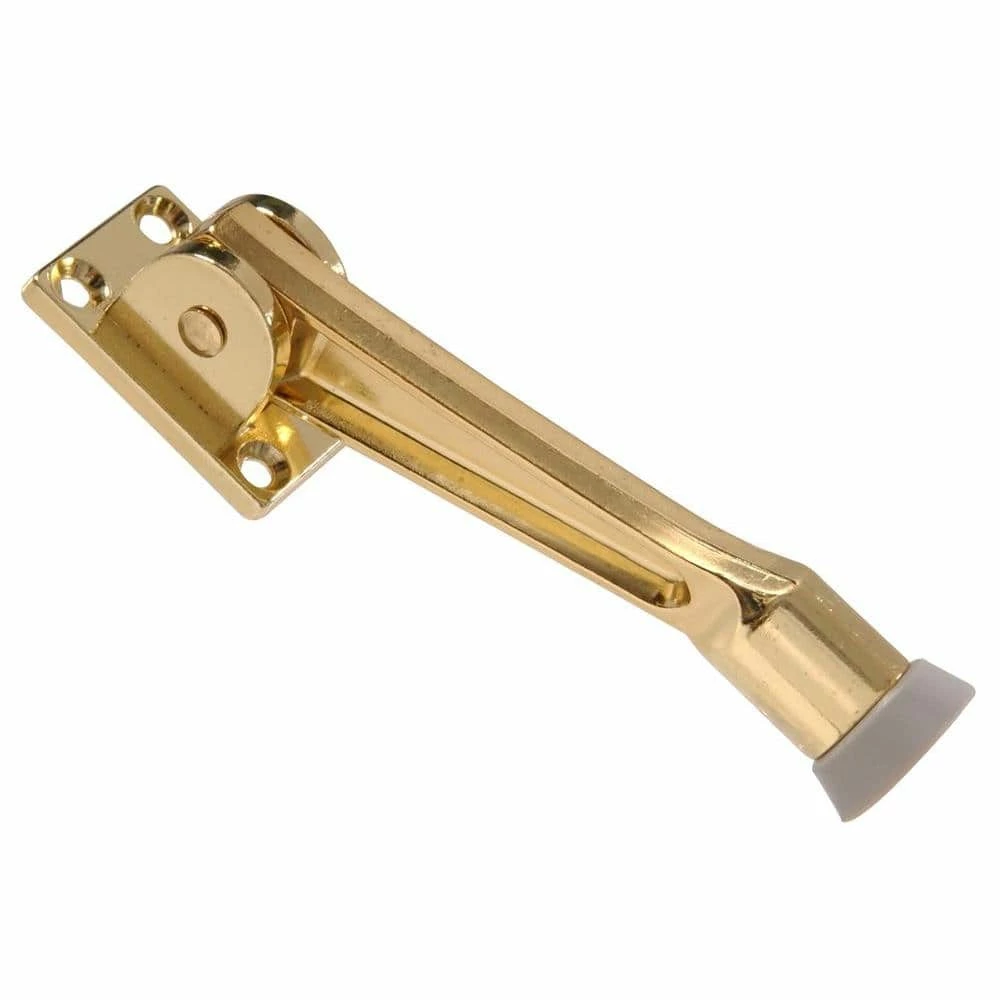 Hardware Essentials 5 in. Brass Kickdown Door Stop (5-Pack) 1 Hardware Essentials 5 in. Brass Kickdown Door Stop (5-Pack)