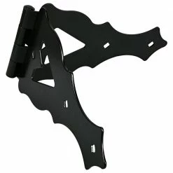 Hardware Essentials 10 in. Black Heavy Duty Ornamental Strap Hinge (4-Pack) -Hardware Essentials Sales Store hardware essentials fence gate hinges 852534 a0 1000