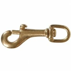 Hardware Essentials 3/8 in. x 3 in. Bolt Snap with Round Swivel Eye in Solid Brass (10-Pack)