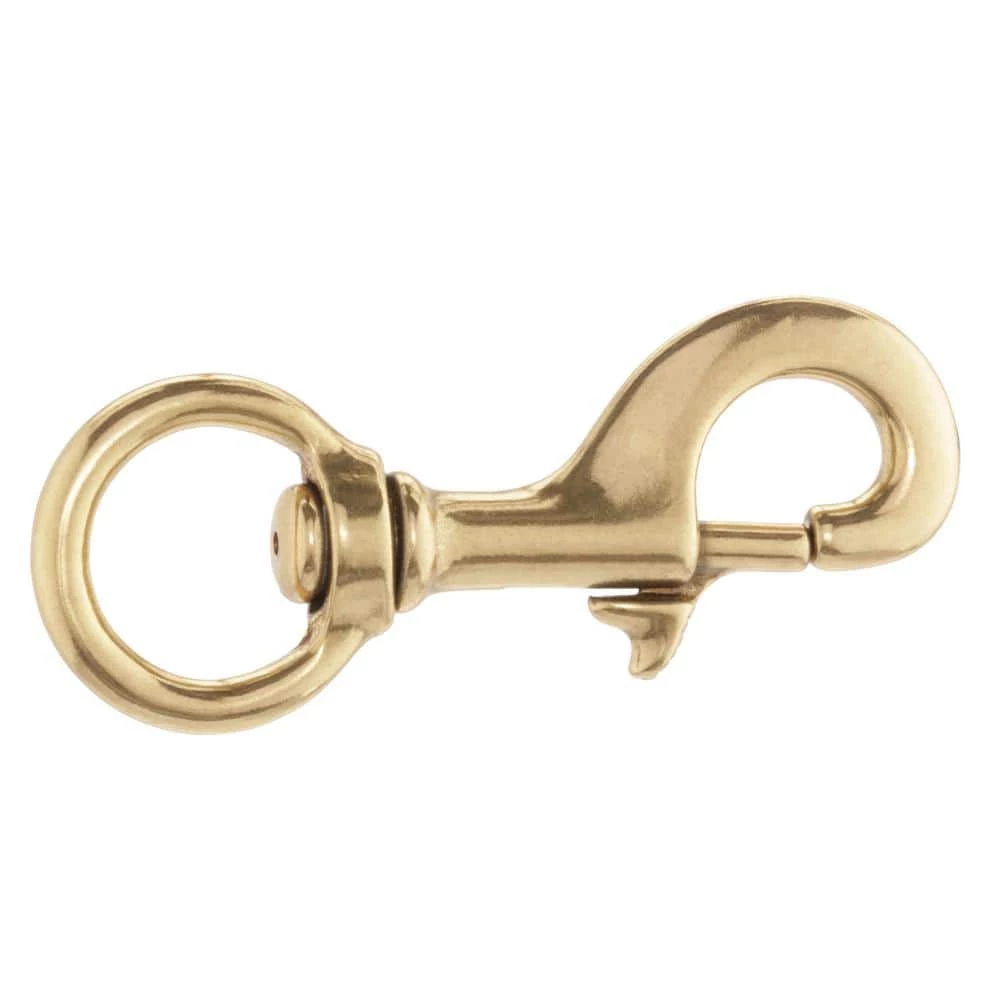 Hardware Essentials 1-1/4 x 4-3/4 in. Bolt Snap with Round Swivel Eye in Solid Brass (10-Pack) 2 Hardware Essentials 1-1/4 x 4-3/4 in. Bolt Snap with Round Swivel Eye in Solid Brass (10-Pack) - Image 2