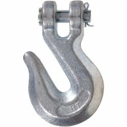 Hardware Essentials 1/4 in. Zinc-Plated Forged Steel Chain Hook with Grade 43 in Clevis Type Grab Hook (5-Pack)