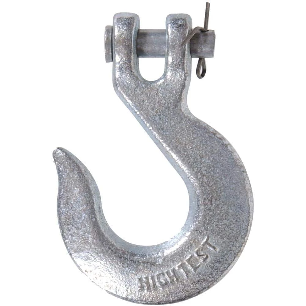 Hardware Essentials 1/4 in. Zinc-Plated Forged Steel Chain Hook with Grade 43 in Clevis Type Slip Hook (5-Pack) 1 Hardware Essentials 1/4 in. Zinc-Plated Forged Steel Chain Hook with Grade 43 in Clevis Type Slip Hook (5-Pack)