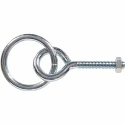 Hardware Essentials 3/8 in. x 3-3/4 in. Hitching Ring with Eye Bolt Style 2 in. Ring in Zinc-Plated (10-Pack)