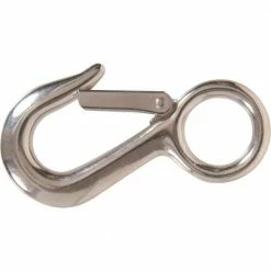 Hardware Essentials 1-1/8 x 4-1/2 in. Snap Hook with Round Fixed Eye and Stainless Steel (3-Pack)