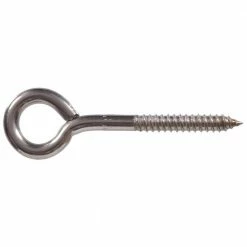 Hardware Essentials 1/4 in. x 5 in. Stainless Steel Lag Thread Screw Eye (10-Pack)