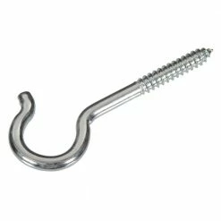 Hardware Essentials 0.135 x 2-1/16 in. Zinc-Plated Round Ceiling Type Screw Hook (25-Pack)