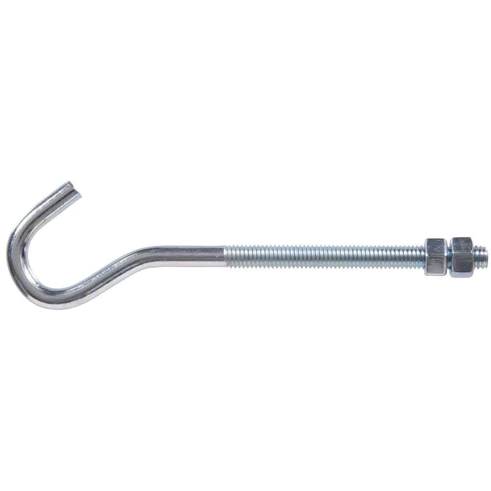 Hardware Essentials 3/8 in. x 16 in. x 7 in. x 1/4 in. Clothesline Hook Bolt with 2 Hex Nuts in Zinc-Plated (5-Pack) 1 Hardware Essentials 3/8 in. x 16 in. x 7 in. x 1/4 in. Clothesline Hook Bolt with 2 Hex Nuts in Zinc-Plated (5-Pack)