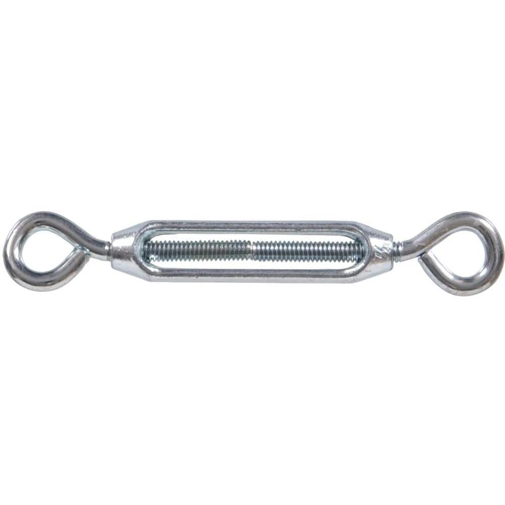 Hardware Essentials 3/8-16 x 10-5/8 in. Eye and Eye Turnbuckle in Zinc-Plated (5-Pack) 1 Hardware Essentials 3/8-16 x 10-5/8 in. Eye and Eye Turnbuckle in Zinc-Plated (5-Pack)