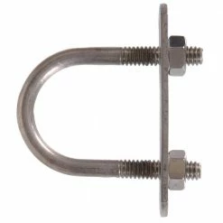 Hardware Essentials 1/4 in. x 1-3/4 in. x 1 in. Stainless Steel U-Bolt with Plate and Hex Nuts (5-Pack)
